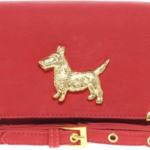 Red with Gold dog Purse